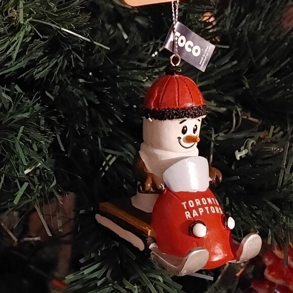 TORONTO RAPTORS TEAM ORNAMENT Smores Snowman BNWT NBA FOCO Official - Picture 4 of 5